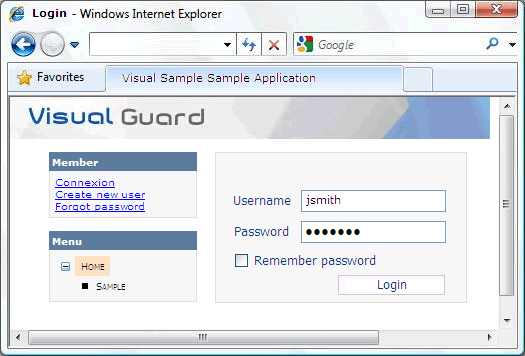 Authentication in a Web application with a Username-Password Account
