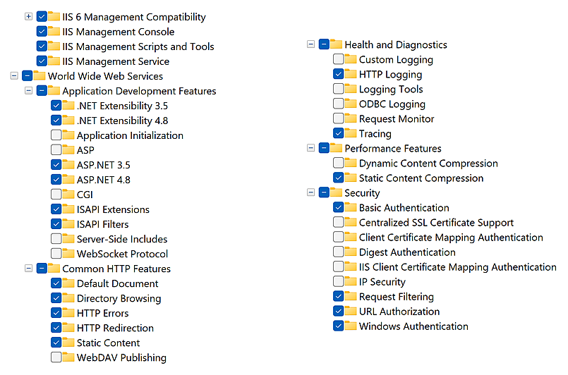 IIS Configuration Options