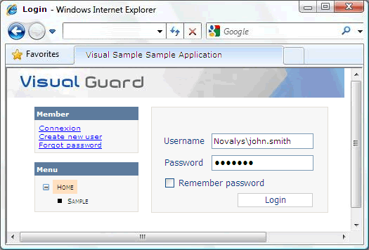 Authentication in a Web application with a Windows Account 